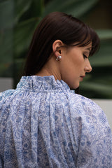 Rani Ruffle Collar Shirt Dress Indigo