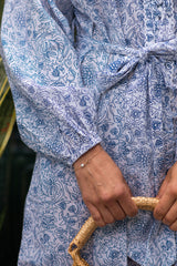 Rani Ruffle Collar Shirt Dress Indigo