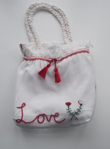 Cotton cloth bag hand embroidered by NGO women